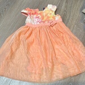 Orange and Pink Sleeveless Dress